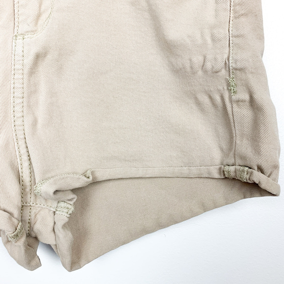 Garage Denim Beige Stretch Shorts - Picture 6 of 11